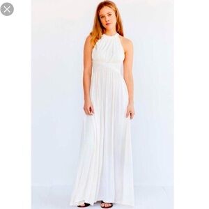 UO Silence & Noise White Grecian Goddess Maxi Dress